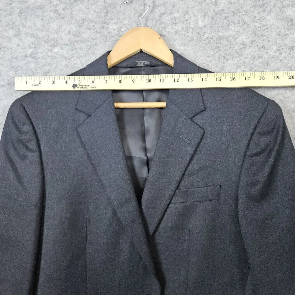Jos A Bank Men's Charcoal Blazer Size 40R Wool & Cashmere Single Breasted Vented